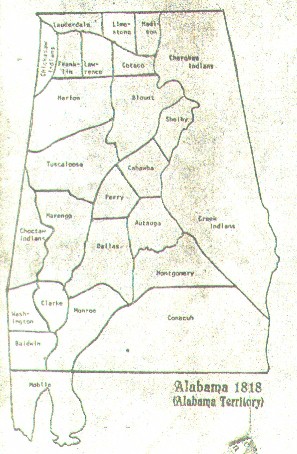 Map of Alabama 1818