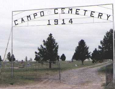 (c) Campo Cemetery Entrance, Campo, Baca County, CO;  donated by Jim Davenport.