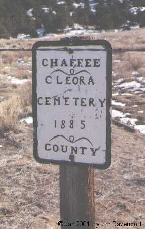Sign at Cleora Cemetery, Chaffe County, CO