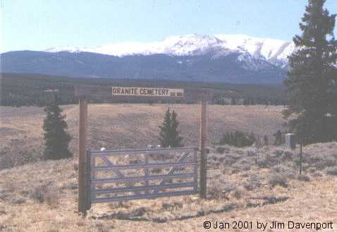 Granite Cemetery gate & cemetery.