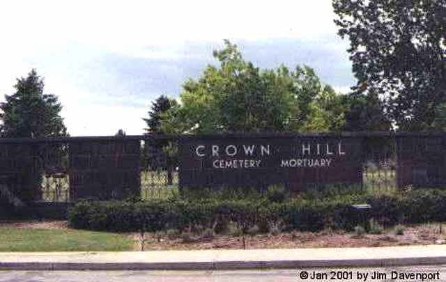 Sign near entrance, Crown Hill Cemetery, Wheat Ridge, Jefferson County, CO
