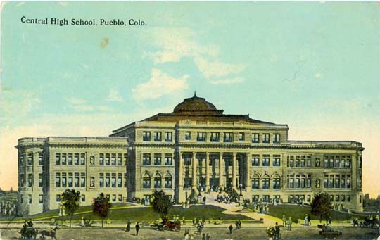 Postcard Central High School, Pueblo, Colorado - used in 
