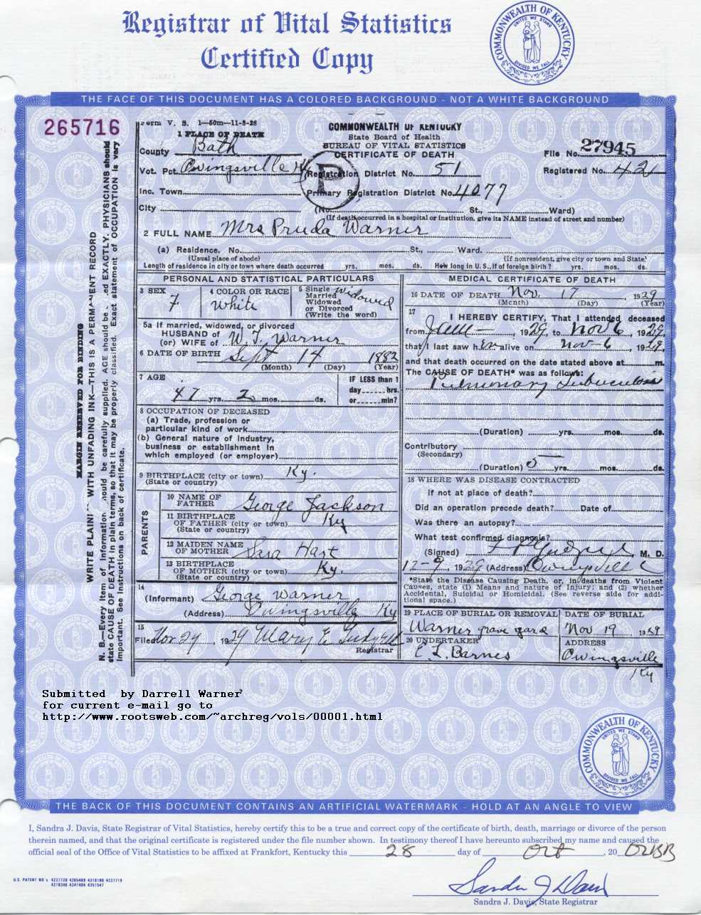 kentucky death certificates