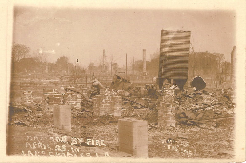 Fire Damage - 1910, Lake Charles, LA