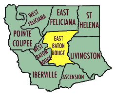 baton rouge east parish west please map