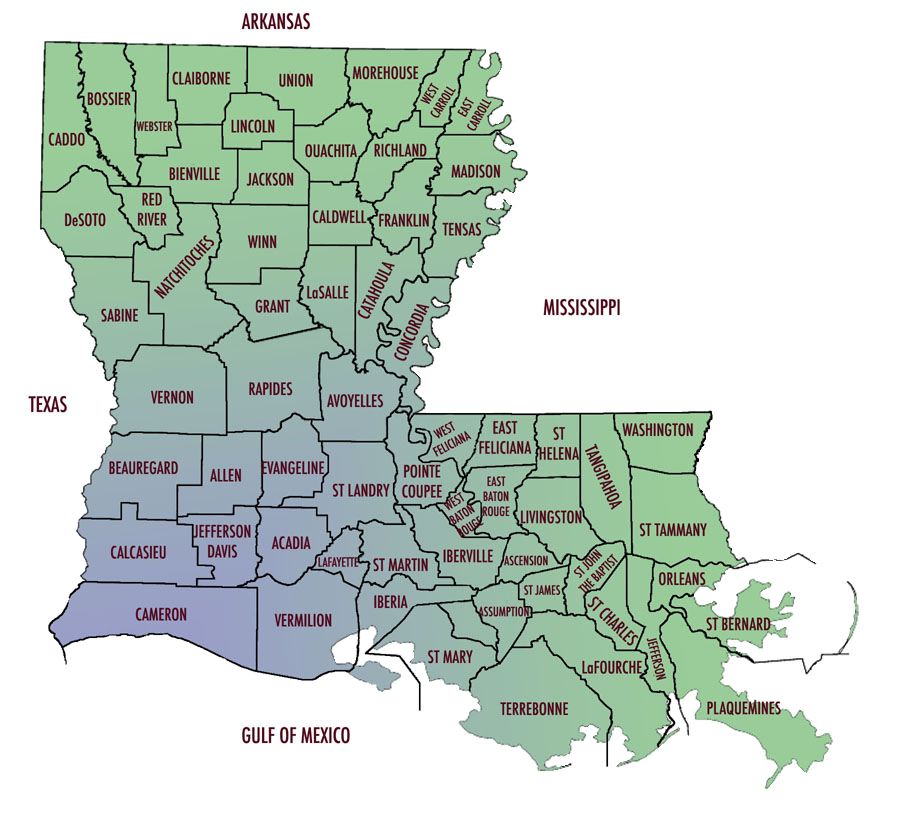 Clickable Louisiana Parish Map