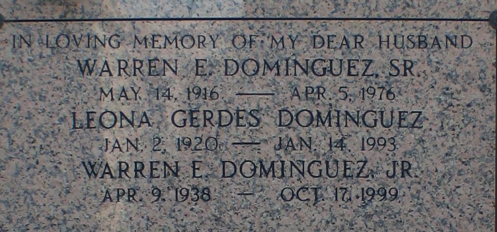  Dominguez Leona Gerdes Dominguez Warren E Jr Dominguez Dave J 
