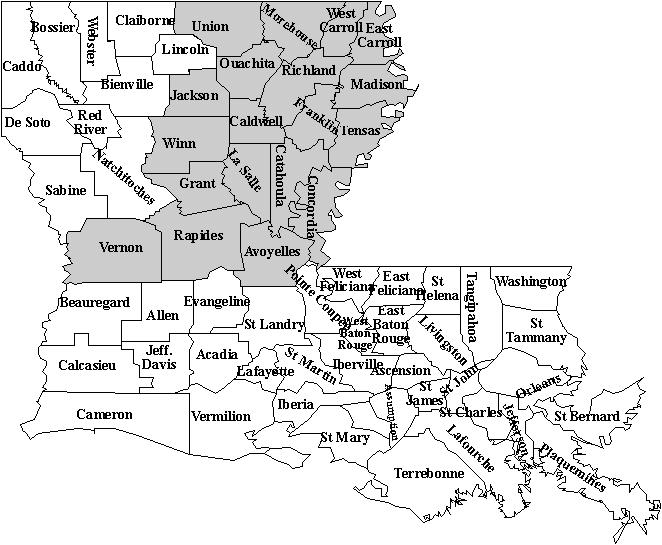 louisiana parish map