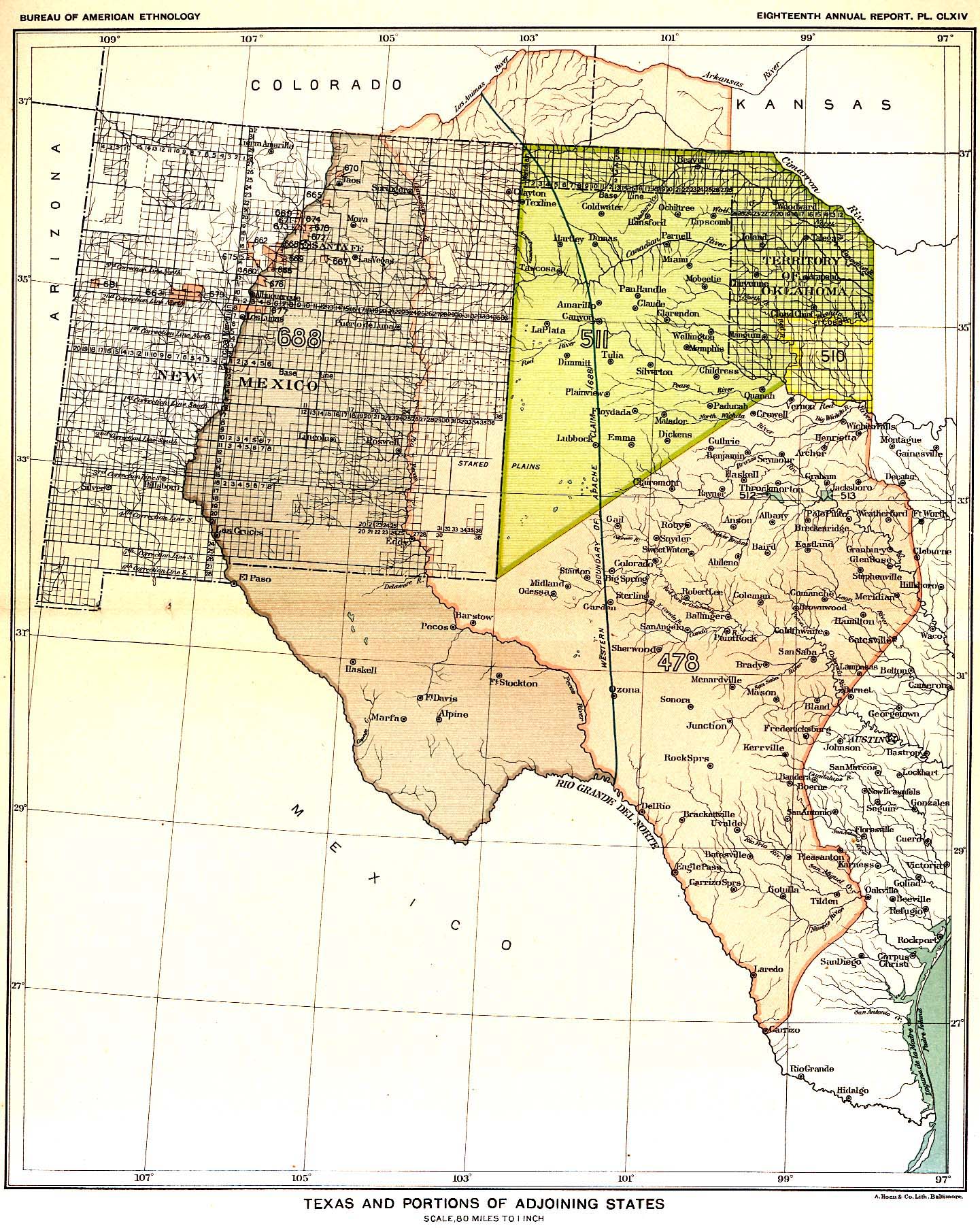 Texas & Portions of Adjoining States, Map 
57