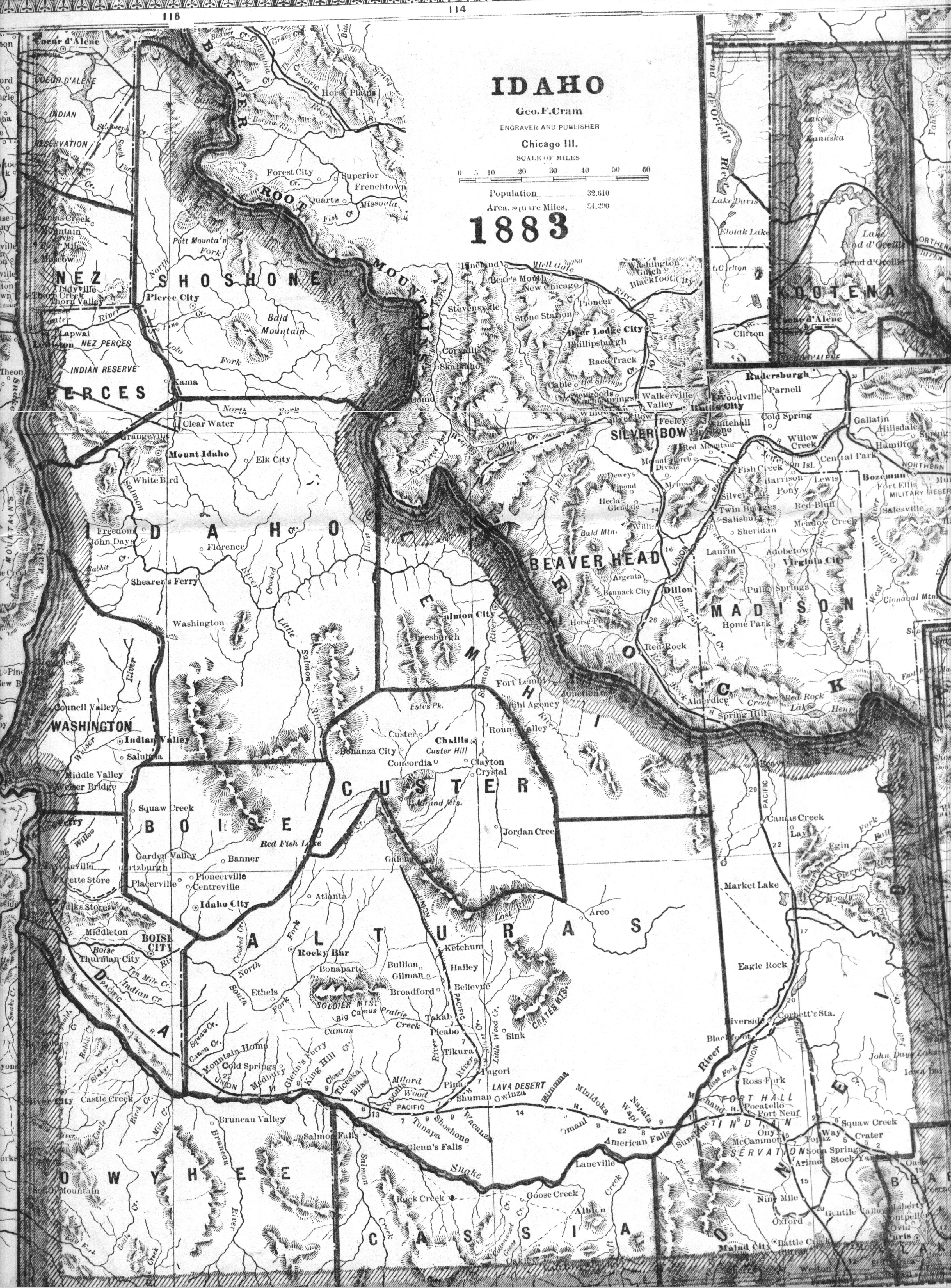 The Usgenweb Archives Digital Map Library Idaho Maps