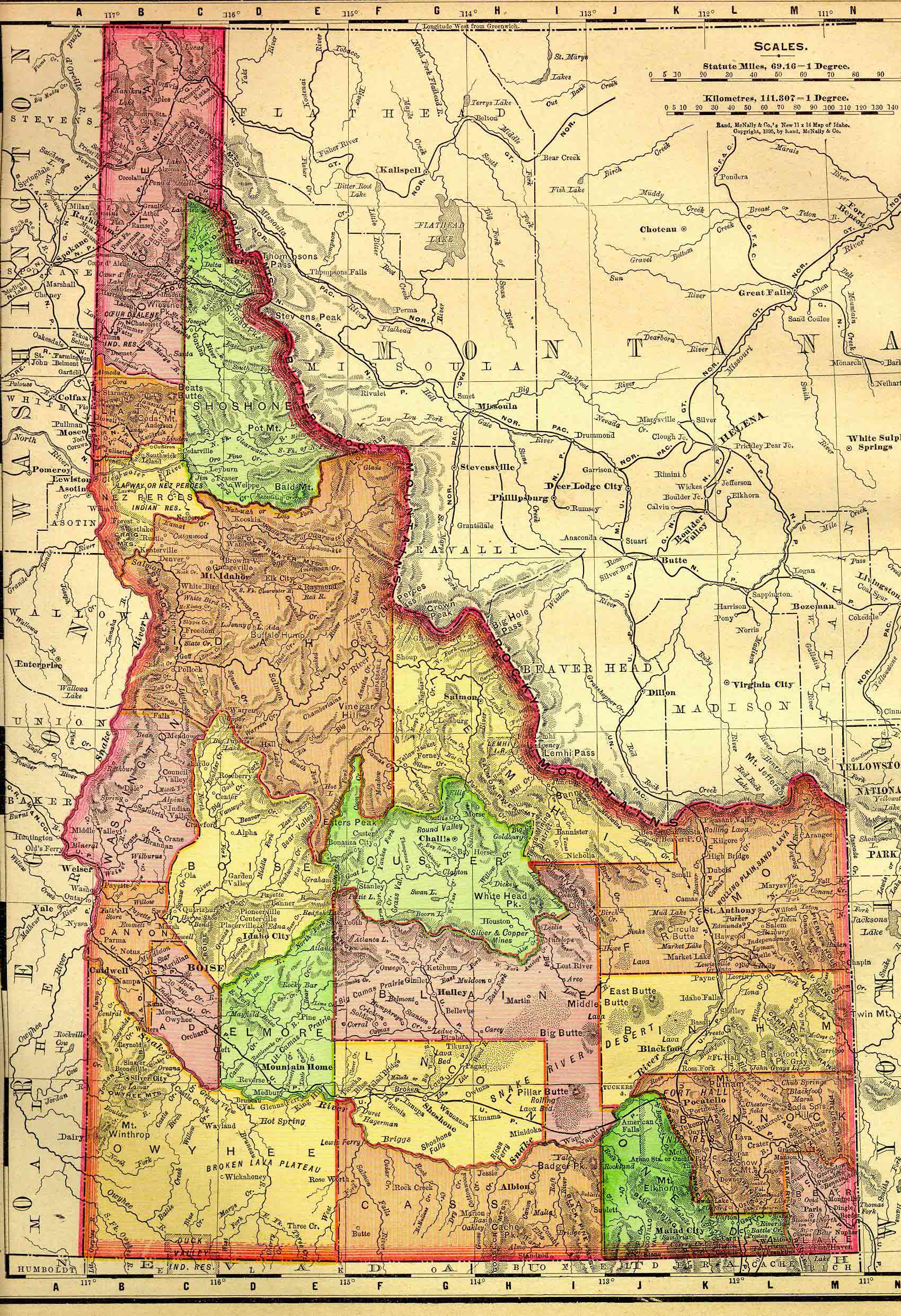 The Usgenweb Archives Digital Map Library Idaho Maps