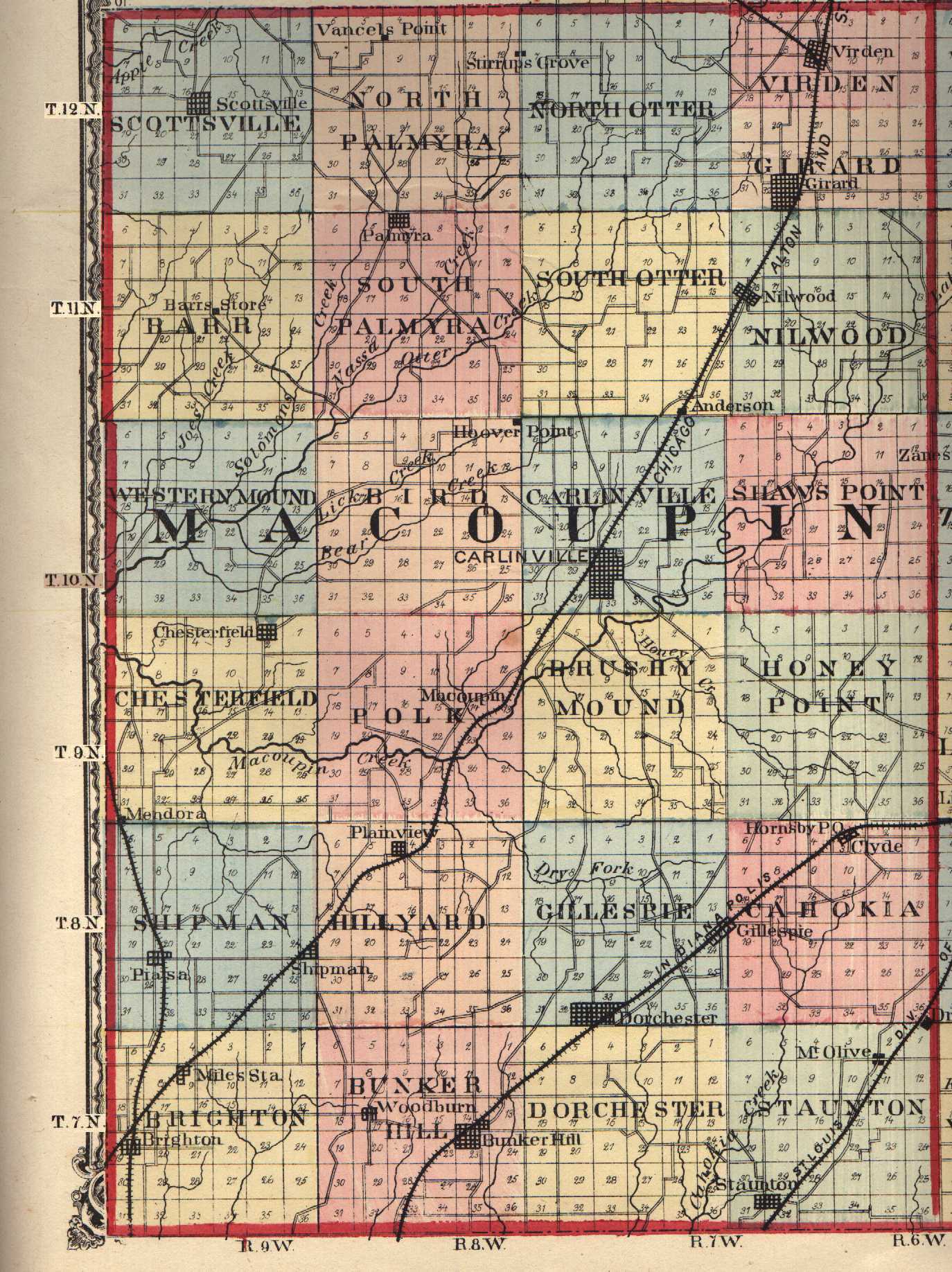 Macoupin County Plat Map.