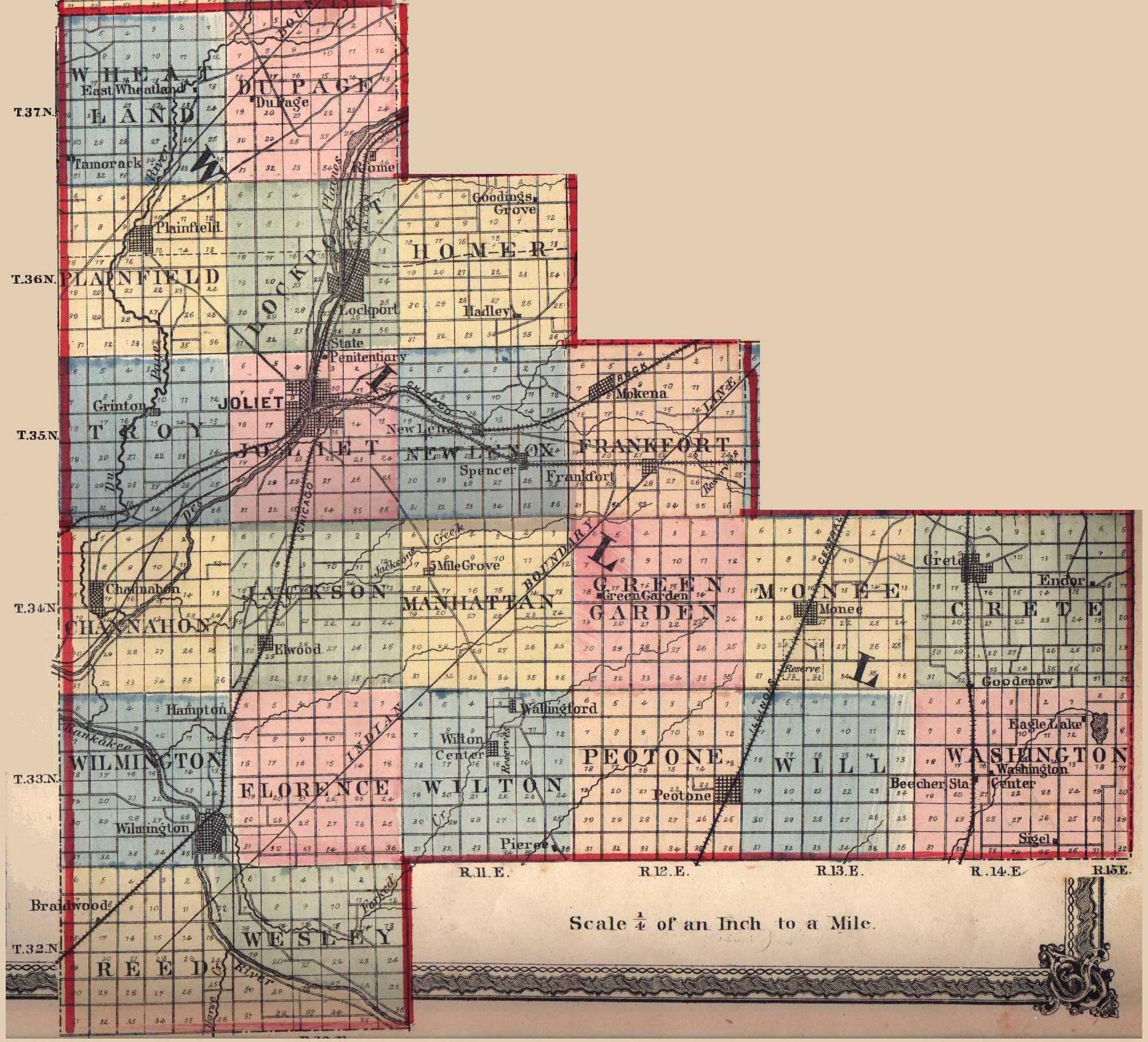 Map Of Will County Illinois Townships