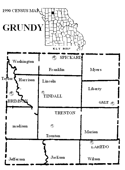 TM Lincoln 1890 Old Town Map with Homeowner Names Missouri Grundy County Reprint Genealogy