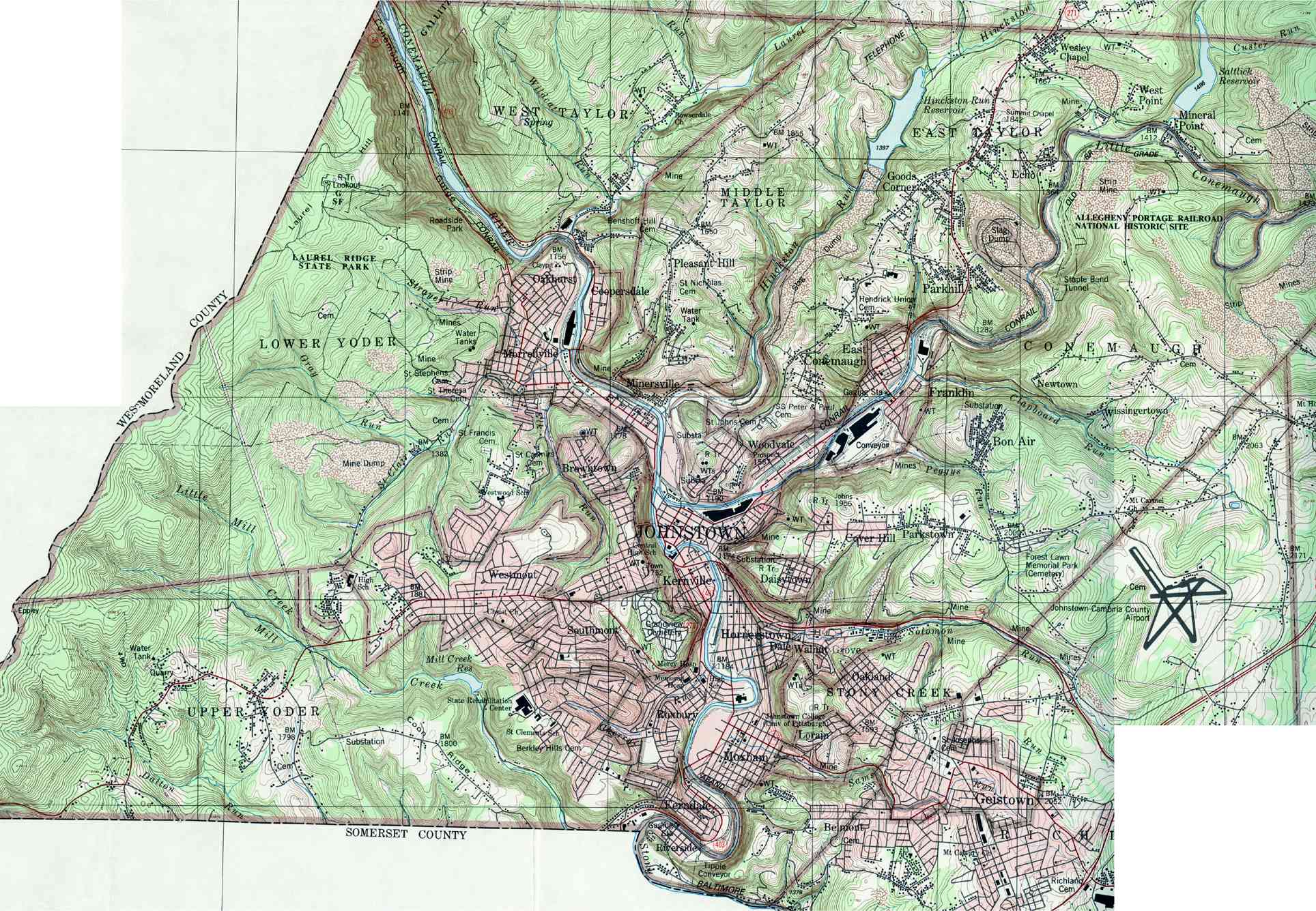 Map johnstown street pa of Maps