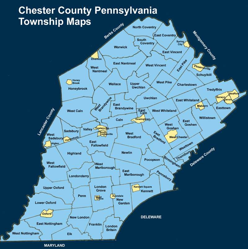 Chester County Pennsylvania Township Maps