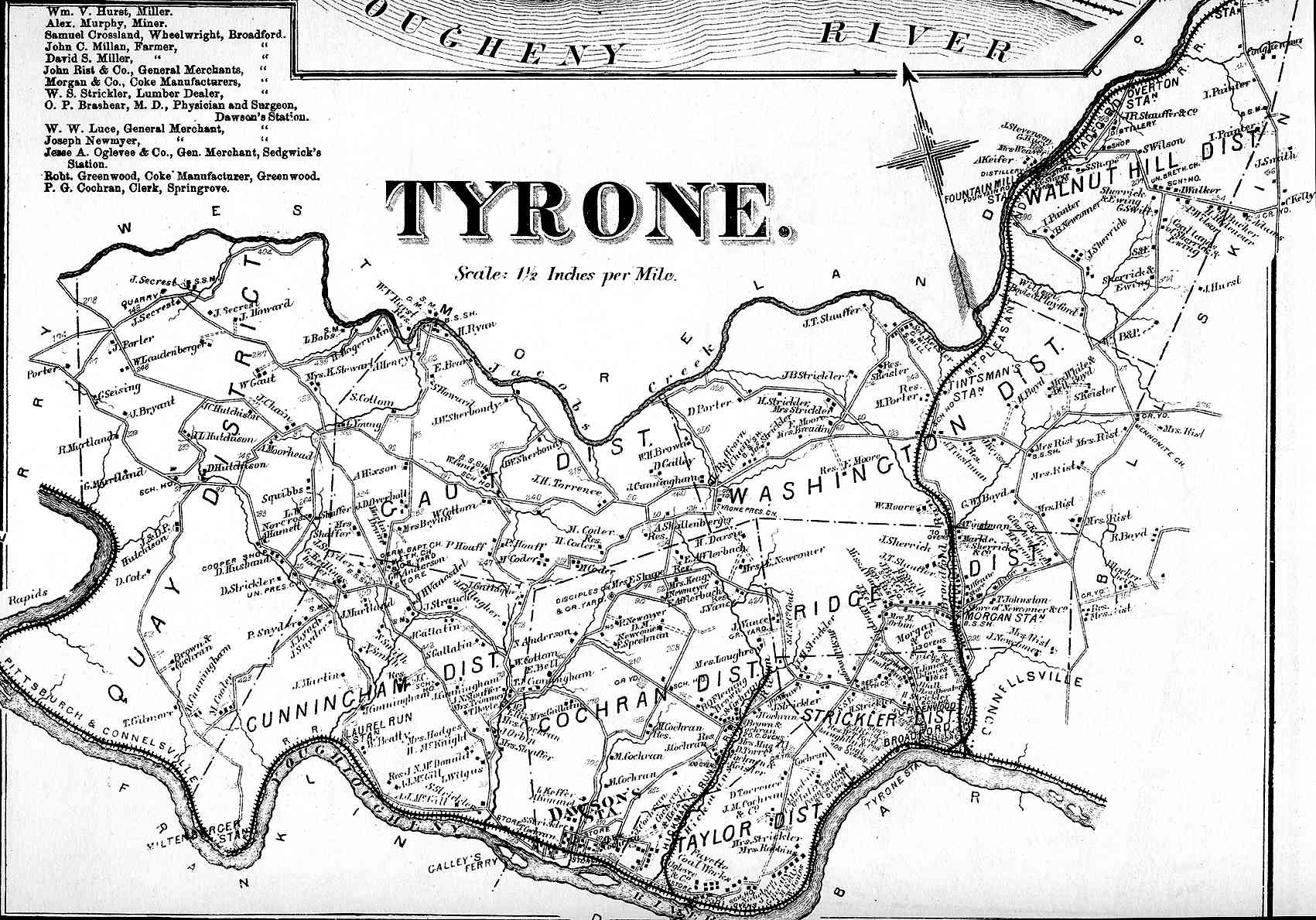 Fayette County Pennsylvania Maps, 1872