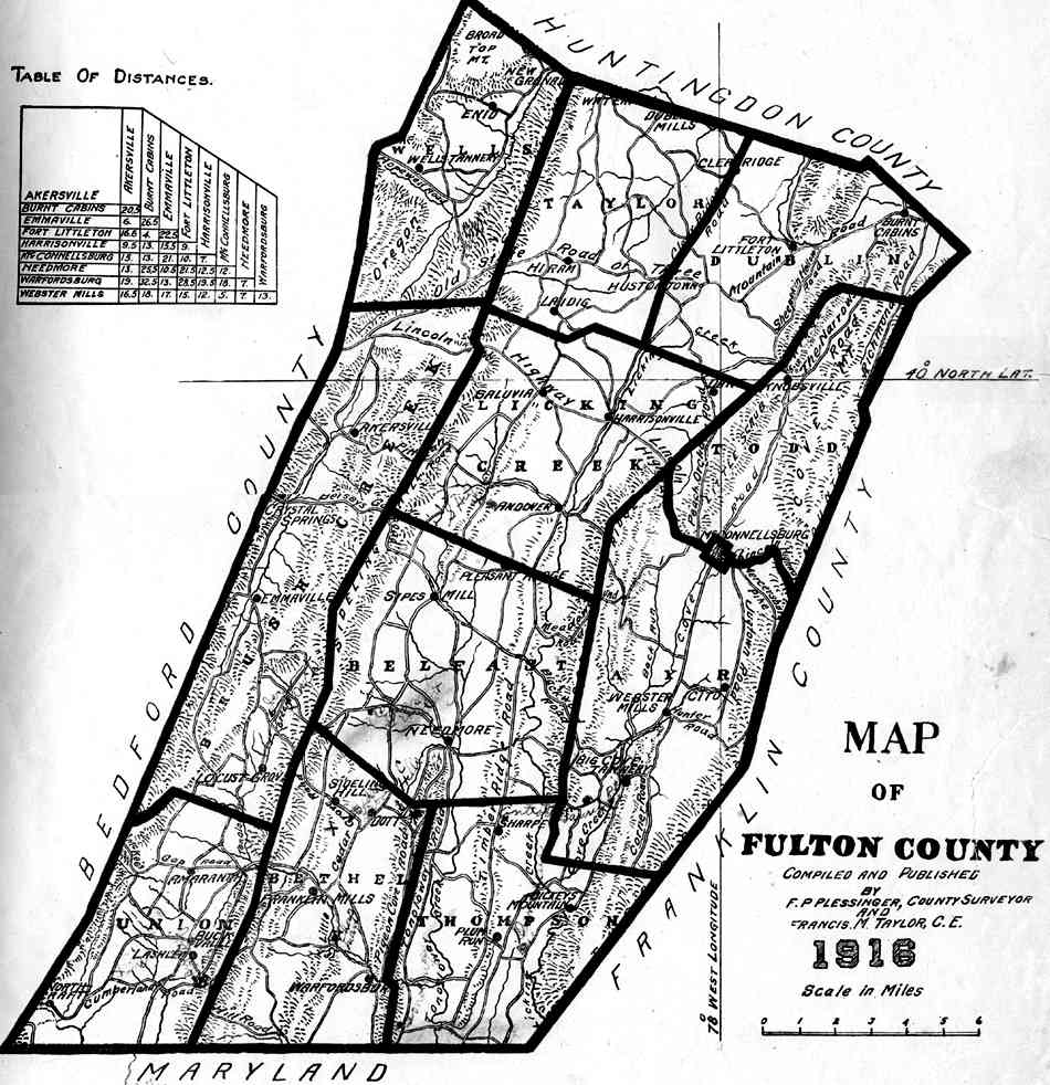 Fulton County Pa Map Fulton County Pennsylvania Atlas, 1916
