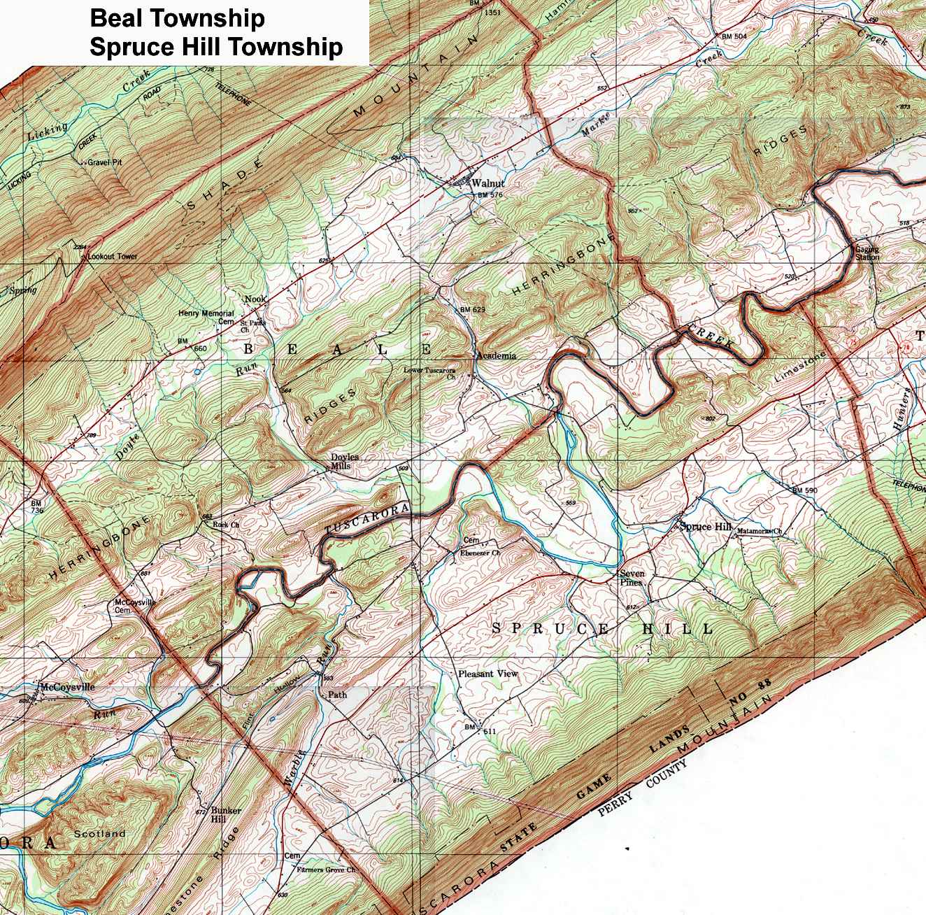 Juniata County Pennsylvania Township Maps