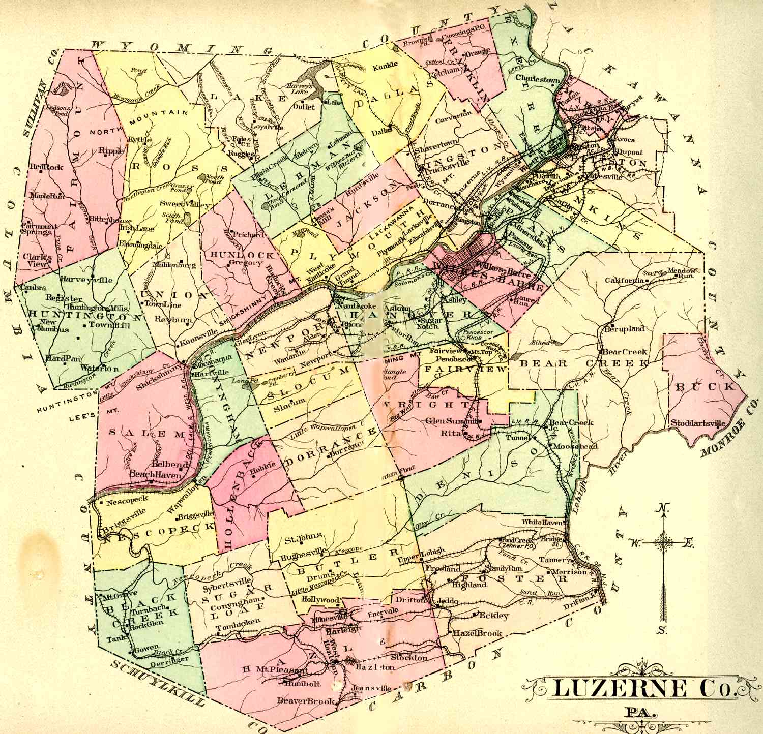 Luzerne County PA Luzerne County Map My Family History