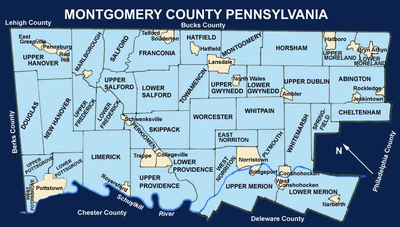 montgomery county map cities towns