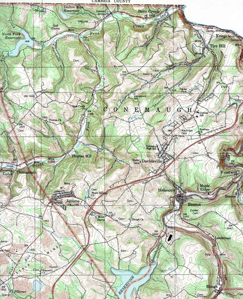 somerset county pa township map