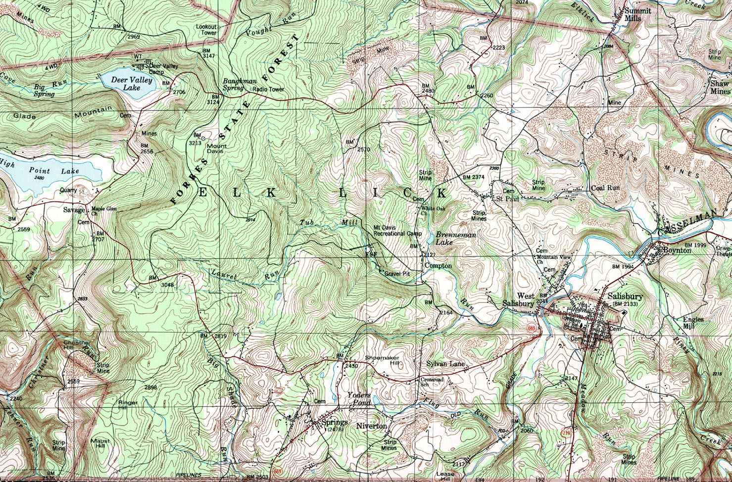 somerset county pa township map