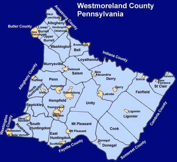 Westmoreland County Pennsylvania, Township Maps