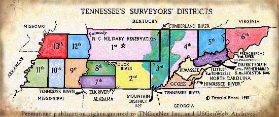 Tennessee's Surveyors' Districts