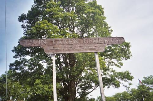 Twin Lakes Cemetery sign