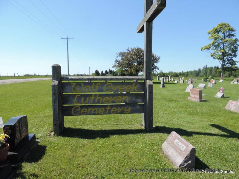 Wolf Creek Lutheran Cemetery sign