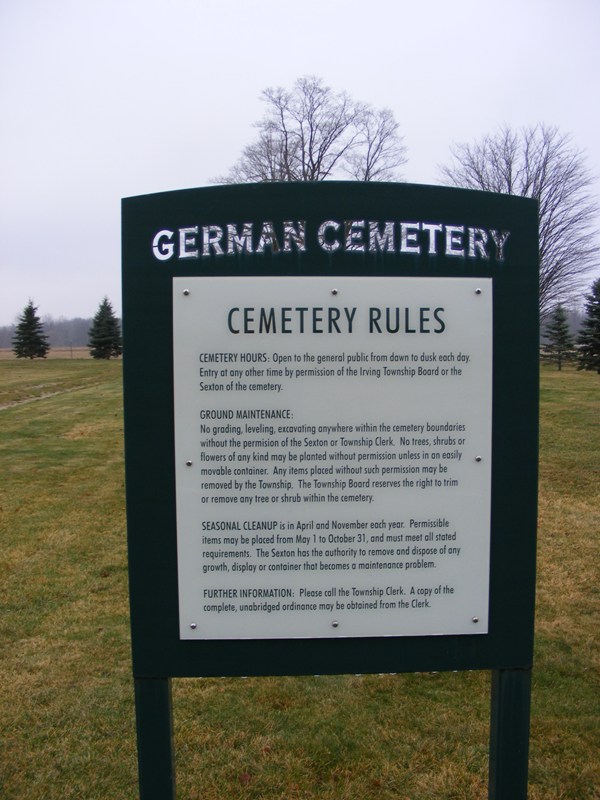 German Cemetery Sign