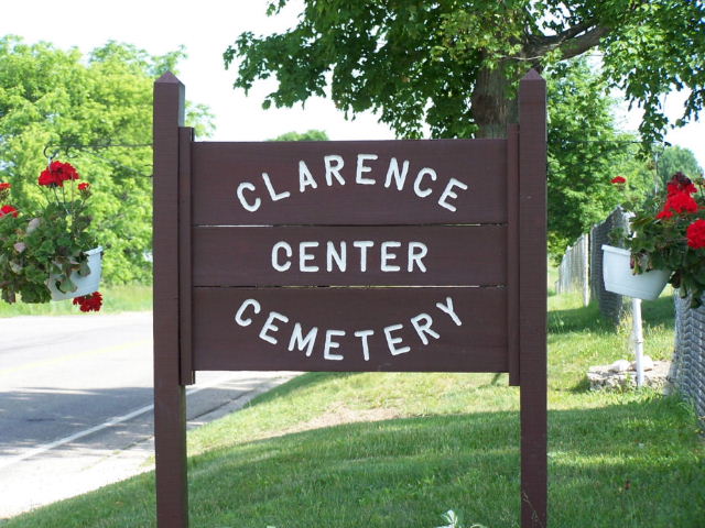 Clarence Center Cemetery Sign