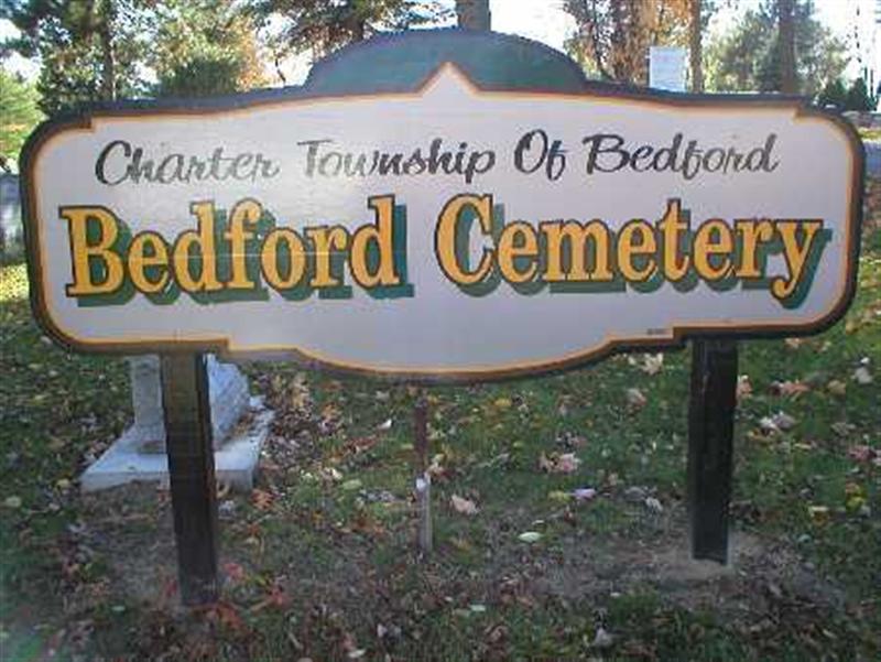 Bedford Cemetery Sign
