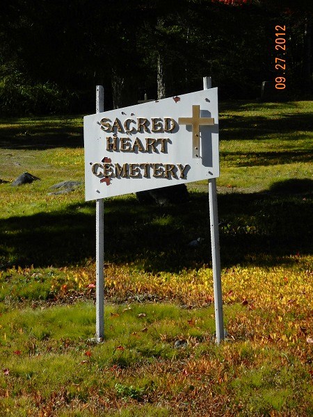 Sacred Heart Catholic Cemetery sign