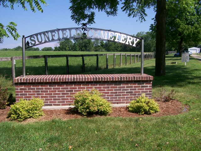 Sunfield Cemetery Entrance sign