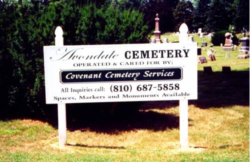 Avondale Cemetery Sign