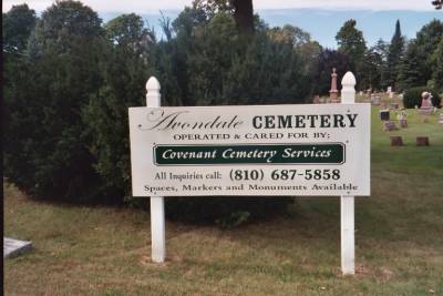 Avondale Cemetery Sign