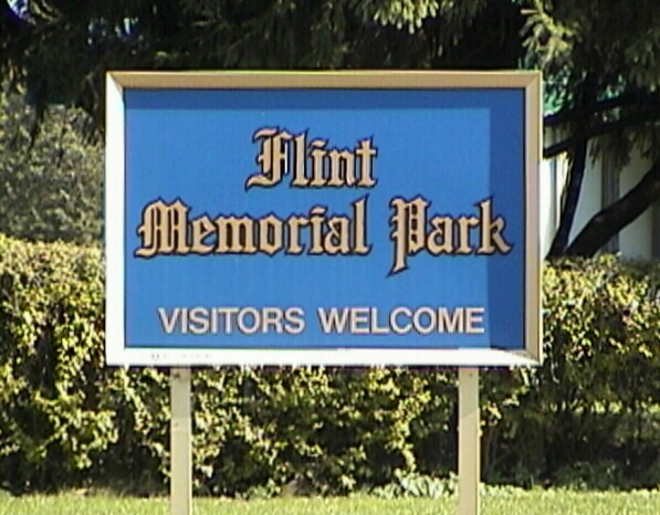 Flint Memorial Park Cemetery Sign