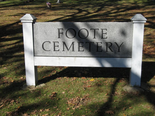 Foote Cemetery sign