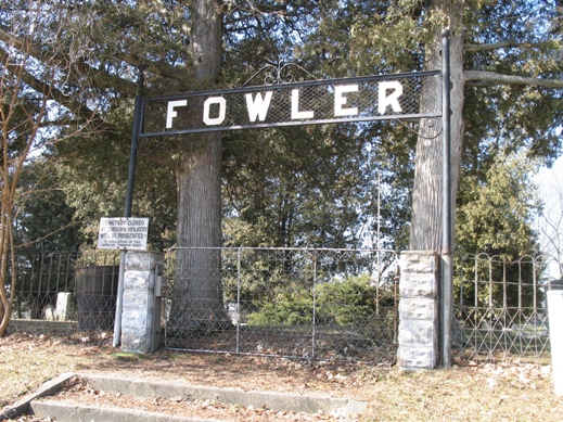 Fowler Cemetery sign