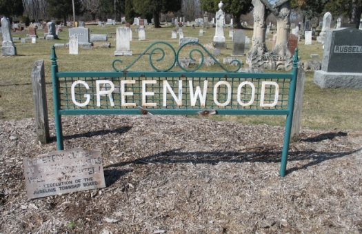 Greenwood Cemetery sign