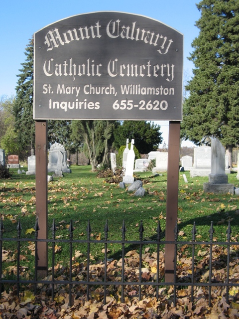 Mout Calvary Catholic Cemetery sign