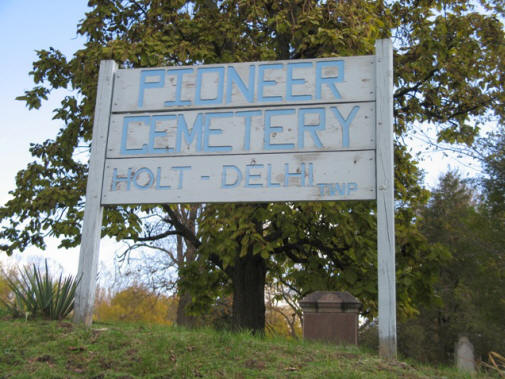 Pioneer Cemetery sign