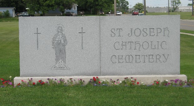 St. Joseph Catholic Cemetery sign