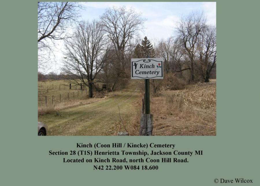 Kinch (Coon Hill/Kincke) Cemetery Entrance