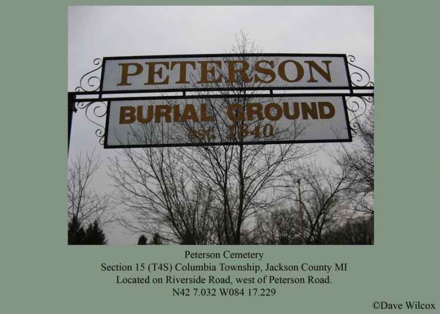 Peterson Cemetery Sign