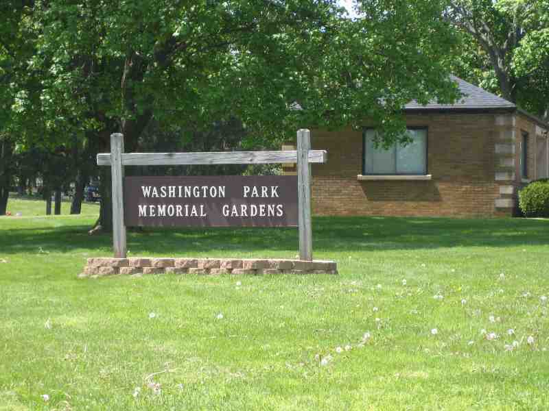 Washington Park Memorial Cemetery sign