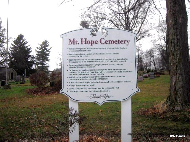 Mt. Hope Cemetery sign