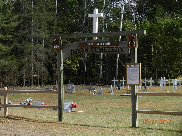 Old Mission Indian Cemetery Sign